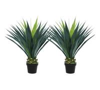 Keeplush Lot de 2 plantes d'agave artificielles de 0,9 m de haut, 96,5 cm de haut, faux agave en pot noir, plante de sol pour extérieur et intérieur pour porche, terrasse, maison, bureau, porte, hôtel