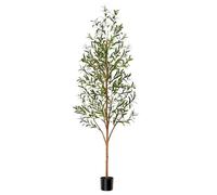 Keeplush Olivier Artificiel 210cm Haute avec Tronc en Bois Naturel, Arbre Artificiel Grande avec 756 Feuilles et 54 Fruits, Plante Artificielle Interieur pour Salon, Chambre Décoration