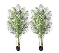 Keeplush Palmier Artificiel Areca 200cm 2 Pack Fausse Plante Intérieur Extérieur Pot Plastique Arbre Décoration