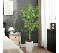Keeplush Palmier Artificiel de 1,8 m avec Pot Blanc - Grand Faux Palmier Tropical en Pot avec véritable écorce pour la Maison, Le Bureau, Le Salon, la Chambre, la Ferme et la décoration Moderne