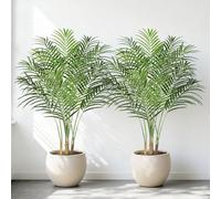Keeplush Plante Artificielle Areca Palmier Artificiel 120cm Fausse Plante Interieur et Exterieur en Pot Plastique Arbre Artificiel Salon Balcon Chambre Verte Décoration (2 Pack)
