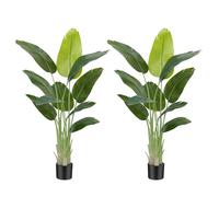 Keeplush Plante Artificielle Oiseau de Paradis 150 cm Haute, Grande Plante Artificielle Interieur, Bananier Artificiel avec 10 Feuilles, Arbre Artificiel Intérieur ou Extérieur Salon Bureau Jardin Dec