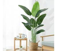 Keeplush Plante Artificielle Oiseau de Paradis 150 cm Haute, Grande Plante Artificielle Interieur, Bananier Artificiel avec 10 Feuilles, Arbre Artificiel Intérieur ou Extérieur Salon Bureau Jardin Dec