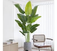 Keeplush Plante Artificielle Oiseau de Paradis 200 cm Haute, Grande Plante Artificielle Interieur, Bananier Artificiel avec 15 Feuilles, Arbre Artificiel Intérieur ou Extérieur Salon Bureau Jardin Dec