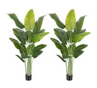Keeplush Plante Artificielle Oiseau de Paradis 200 cm Haute, Grande Plante Artificielle Interieur, Bananier Artificiel avec 15 Feuilles, Arbre Artificiel Intérieur ou Extérieur Salon Bureau Jardin Dec