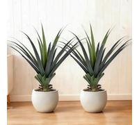Keeplush Plantes Artificielles Agave 90cm Haute avec Pointe, Arbre Artificielle Extérieur pour Porche, Terrasse Maison Intérieure Décoration 2 PCS