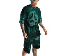 keepmore Boussole Odin Vikings Raven Tattoo 3D All Over Imprimé Ensemble pour Hommes T-Shirt et Short Unisexe Survêtement 2 pièces