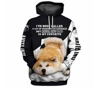 keepmore But Akita Ind Dad is My Favorite Sweat à Capuche imprimé en 3D Pull-Over Unisexe Sweat drôle pour Chien Survêtement décontracté