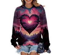 keepmore Chemises Mignonnes pour Femmes avec cœur d'amour Chemise décontractée Sweat léger de la Saint-Valentin Haut à Manches Longues