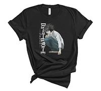keepmore Death Note T-Shirt L Lawliet Cosplay Costume décontracté Ample imprimé col Rond à Manches Courtes T-Shirt Haut t-Shirts pour Unisexe