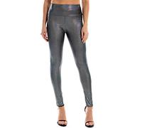 keepmore Femmes Brillant Métallique Holographique Leggings Taille Haute Élastique PU Cuir Pantalons Moulants Cheville Longueur Gothic Leggings