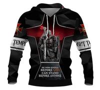 keepmore Femmes/Hommes Templiers Imprimé 3D Sweatshirt à Capuche Sweats à Capuche Décontracté Survêtement Streetwear