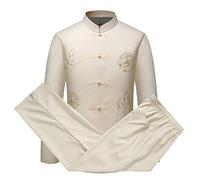 keepmore Hommes Costume Tang Traditionnel Chinois Vêtements Arts Martiaux Kung Fu Costume Hanfu Manche Longue/Manche Courte Chemise Manteau Tops et Pantalon