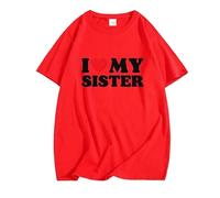 keepmore J’Adore Le t-Shirt de ma sœur J’Aime Mon Petit sœur des t-Shirts Graphiques des Phrases drôles des Lettres des Tenues imprimées des vêtements Assortis à la Famille