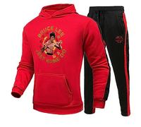 keepmore Li Xiaolong Sweat à Capuche et Joggers Pantalon Set Kung Fu Art Martial Art Li Xiaolong Ensemble de survêtement imprimé en 3D pour Hommes Femmes