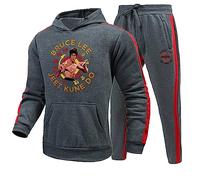 keepmore Li Xiaolong Sweat à Capuche et Joggers Pantalon Set Kung Fu Art Martial Art Li Xiaolong Ensemble de survêtement imprimé en 3D pour Hommes Femmes