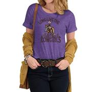 keepmore Longue Vie aux Cowgirls T-Shirt Vintage pour Femmes Cowgirls Shirt Tops West Wild Rodeo Shirt T-Shirt Musique Country T-Shirt Western