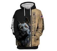 keepmore Ne jamais sous-estimer Un Vieil Homme avec Un Berger Allemand Sweat à Capuche imprimé en 3D Pull Streetwear Tracksuit Love Dog Gift