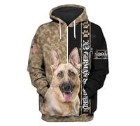 keepmore Ne jamais sous-estimer Un Vieil Homme avec Un Berger Allemand Sweat à Capuche imprimé en 3D Pull Streetwear Tracksuit Love Dog Gift