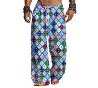 keepmore Pantalon de Pyjama rétro pour Hommes avec imprimé éléphant