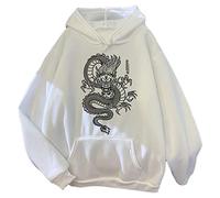 keepmore Sweat à Capuche de Style Chinois Sweat à Capuche imprimé Dragon Sweat à Capuche Couleur Bonbon à Capuche