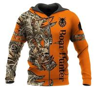 keepmore Sweat à Capuche imprimé en 3D en Forme de Sanglier à la Chasse Sweat d'automne Harajuku Veste à Capuche Streetwear Unisexe avec Fermeture à glissière