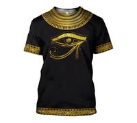 keepmore T-Shirt Homme Graphique 3D Dieux d'Egypte Anubis Imprimé Tops Unisexe à Manches Courtes, à la Mode et décontractés à col Rond