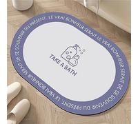 keepmore Tapis de Bain en Pierre de diatomite antidérapant Tapis de Bain à séchage Rapide Tapis de Douche Ovale Minimaliste Tapis de Douche à diatomées Tapis de Sol Absorbant de Douche extérieur