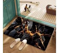 keepmore Tapis de Bain Super Absorbant à Impression 3D Lotus Poisson antidérapant à séchage Rapide Tapis de Salle de Bain Motif étang de Carpe chanceuse Tapis de Sol pour l'entrée de la Maison