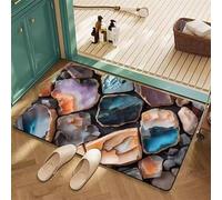 keepmore Tapis de Bain Super Absorbant à Impression 3D Lotus Poisson antidérapant à séchage Rapide Tapis de Salle de Bain Motif étang de Carpe chanceuse Tapis de Sol pour l'entrée de la Maison