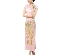 keepmore Vieux Shanghai Cheongsam Maxi Traditionnel Été Vintage Style Chinois Jeunes Filles Robe Qipao à Manches Courtes