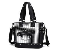 Keepop Sac à main en toile pour femme - Style punk - Avec bandoulière - Grande capacité, Rayures lumineuses, 1