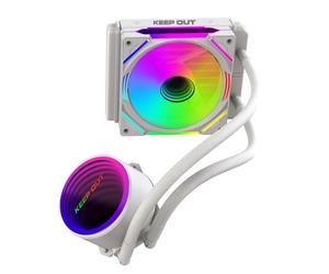 KeepOut XWC-120W système de refroidissement d'ordinateur Boitier PC Refroidisseur de liquide tout-en-un 12 cm Blanc