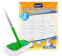 KEEPOW 3 Chiffons en Réutilisables pour Swiffer Lingettes Humides, Ultra Absorbants Recharge Compatibles avec Swiffer Balai, Nettoyage Sec et Humide (Excluant Le Balai)