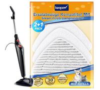 KEEPOW 3 Recharges de rechange pour balai à vapeur Vileda, pièces de rechange lavables compatibles avec le balai à vapeur Vileda Steam et le balai à vapeur Steam PLUS (2 blanc + 1 gris)