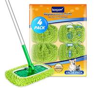 KEEPOW 4 Chiffons Réutilisables pour Swiffer Balai - lavables, Sec & Humide