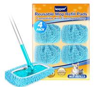 KEEPOW 4 Chiffons Réutilisables pour Swiffer Balai - lavables, Sec & Humide