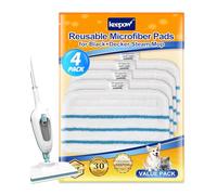 KEEPOW 4 Lingettes de Rechange pour Black & Decker Balai Vapeur FSM1630S | Tissu Microfibre, Très Absorbant, Lavable En Machine