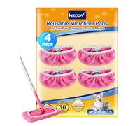KEEPOW 4 pcs Chiffons en Microfibre Rose Compatibles avec Swiffer Lingettes Humides - Recharges pour Swiffer Balai, Sec & Humide, Sac de Lavage Inclus - Idéal pour Découvrir (Excluant Le Balai)