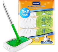 KEEPOW 6 Lingettes Microfibres Réutilisables pour Swiffer Balai - Lavables