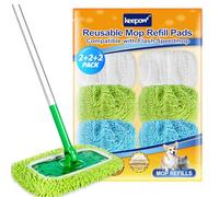 KEEPOW 6 Recharges pour Swiffer Lingettes Humides, Microfibre, Sec & Humide | Recharges en Microfibre pour Swiffer Sweeper Mop, Lavables, Plusieurs Couleurs pour Nettoyage Ciblé, avec Sac de Lavage
