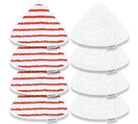 KEEPOW 8 pièces de rechange pour nettoyeur vapeur pour Vileda Steam, housses de rechange pour nettoyeur vapeur Vileda Steam PLUS, 4 rouges et 4 blanches