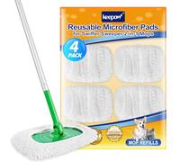 KEEPOW Chiffons en Chenille Réutilisables Compatibles avec Swiffer Balai, Nettoyage Efficace, Super Nettoyage pour Swiffer Lingettes Humides, Utilisable à Sec Et à L’Humide 4 Blanc (1 Sac à Linge)