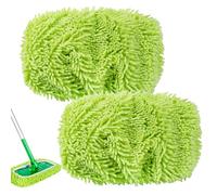 KEEPOW Chiffons en Chenille Réutilisables Compatibles avec Swiffer Balai, Super Nettoyage pour Swiffer Lingettes Humides, Nettoyage Efficace, Utilisable à Sec Et à L’Humide 2Pcs (1 Sac à Linge)