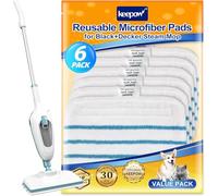 KEEPOW Lavette pour Black et Decker Balai Nettoyeur Vapeur, Compatible avec Black Decker Steam Mop FSM1630S/FSMP20, Lot de 6