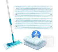 KEEPOW Leifheit Lot de 2 serpillères de rechange pour balai d'essuie-glace Clean Twist XL/Combi XL Micro Duo, réutilisables, en microfibre, idéales pour tous les types de sols