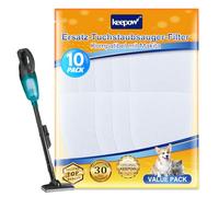 KEEPOW Lot de 10 filtres pour aspirateur, compatibles avec Makita 443060-3, compatibles avec les sacs d'aspirateur Makita CL070DS, CL100, CL100D, CL100DZX, CL106, CL106D, CL183, CL183D, DCL180