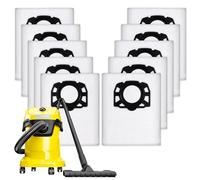 KEEPOW Lot de 10 Sacs d'Aspirateur KFI 357 pour Aspirateurs Kärcher | pour WD2 Plus, WD3, WD3 Akku, sacs en non-tissé pour aspirateurs Kärcher WD3S, KWD1, KWD2, KWD3, MV3, SE4001, SE4002