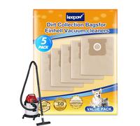 KEEPOW Lot de 10 sacs pour aspirateur 12L - Convient pour Einhell TC-VC 1815 1812S 1812/1S, TE-VC 18/10, BT-VC 1250S, INOX 1250S, sacs pour aspirateur humide et sec pour aspirateur Einhell, sac à