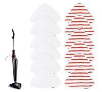 KEEPOW Lot de 12 housses de rechange pour balai vapeur Vileda Steam Plus, compatibles avec Vileda Steam, housses de rechange lavables en machine (6 rouges et 6 blancs)